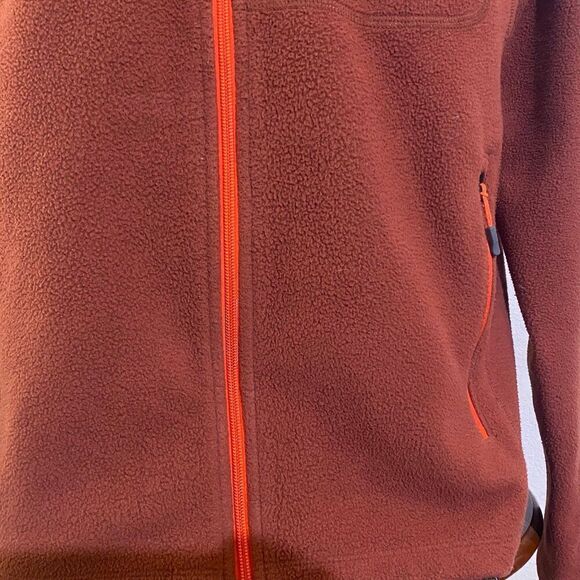 LL Bean Trail Fleece Mens Size Medium Regular Full Zip Jacket Brown Rust - Picture 4 of 10
